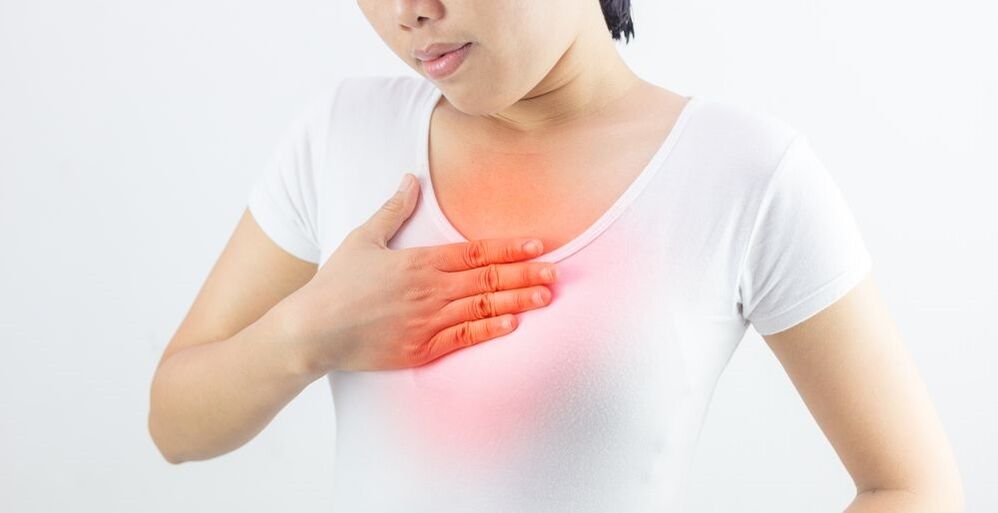 dor no peito devido à osteocondrose